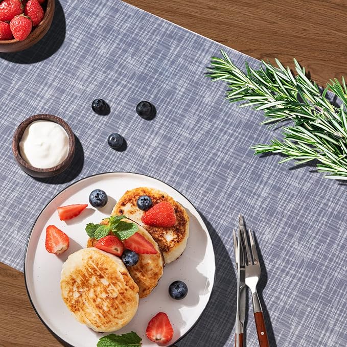 2 Pcs Trivet Table Runner Hot Plates Mat 12 X 40 Inch Heat Resistant Table Protector Waterproof Decorative Farmhouse Kitchen Trivets Counter Heat Proof Placemats for Hot Dishes (Grey, 2 Pcs)