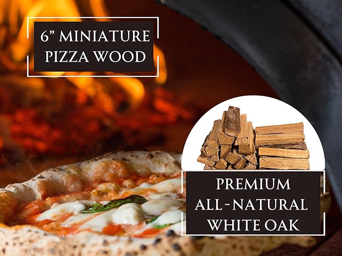 Pizza Oven Wood ~ 6 inch Mini Oak Logs, 1000 Cubic in., Wood for Pizza Oven, Such as Ooni, Gozney, Bertello, Solo Stove & More! Great for Grilling & Smoking, Naturally Cured, 12-14lbs, USA Harvested!
