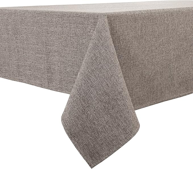 BALCONY & FALCON Rectangle Tablecloth Washable Wrinkle Resistant and Water Proof Table Cloth Decorative Linen Fabric Tablecloths for Dining Parties Kitchen Wedding and Outdoor Use (Taupe Gray, 57x85)