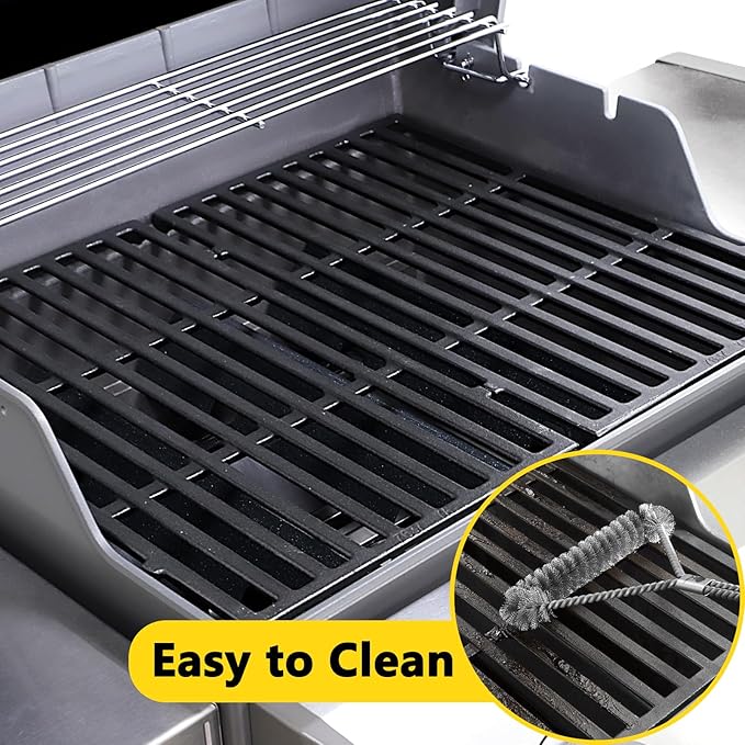 7637 17.5 Inch Grill Grates Replacement for Weber Spirit & Spirit II 200 Series with Front Control, Cast Iron Cooking Grates for Weber Spirit E210 E220 S210 S-220 Spirit II E-210 Gas Grills