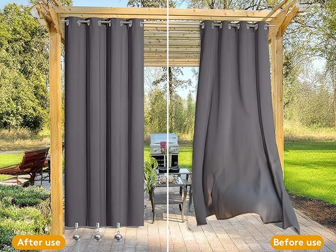 10 Pack Outdoor Curtain Weights, Heavy Duty Drapery Weights for Patio Pergola Cabana Gazebo, Stainless Steel Clips for Fixing Garden Flag, Shower Curtains, Tablecloth