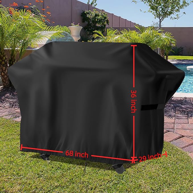 Flat Top Grill Cover for Nexgrill Daytona 4-Burner Propane Gas Griddle，Heavy Duty Waterproof Gas Griddle Cover for Member Mark Pro Series 5-Burner Gas Griddle, 68" W x 29" D x 36" H