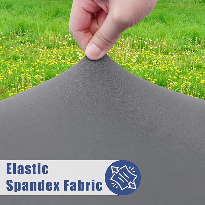 Spandex 8 Foot Rectangle Table Cloth 6 Pack, Elastic Fitted Tablecloths for Picnic, Stretch Washable Patio Table Cover for Outdoor, Camping, Banquet and Parties (Grey, 30"x96")