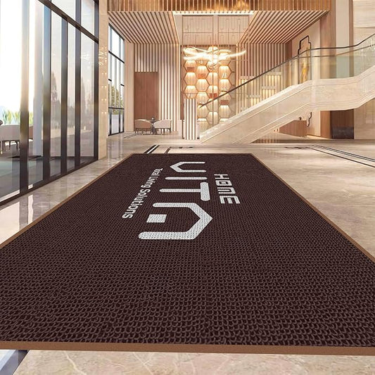Floor Mat Personalized Rug Commercial Carpet Any Size Color Logo Shape Pattern Entryway Welcome Non-Slip Area Rug Indoor and Outdoor Washable Entrance Mat Durable Wear Resistance