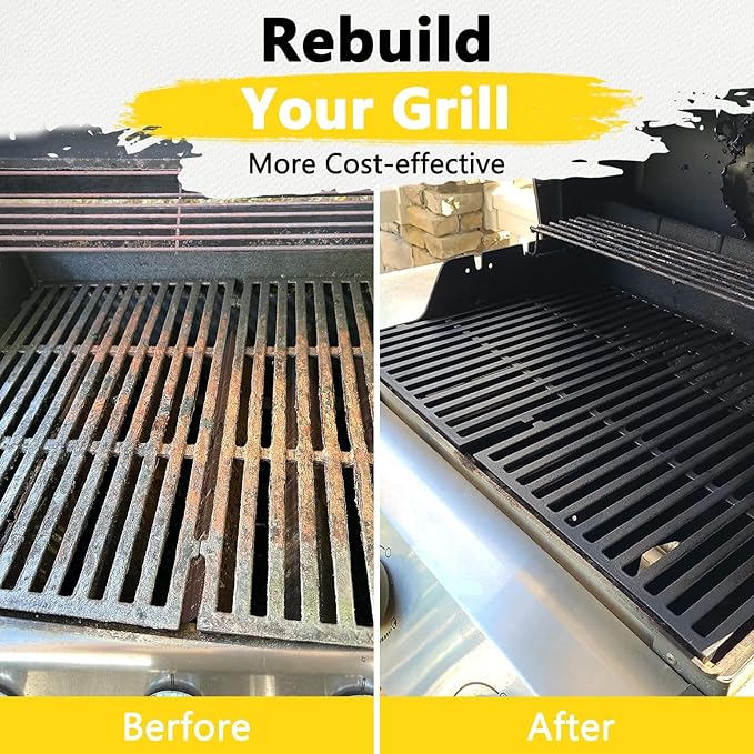 17.5 Inch 7638 Grill Grates Replacement for Weber Spirit & Spirit II 300 Series, Spirit E/S-310, E/S-320, E/S-330, Spirit 700, Genesis 1000-3500, Genesis Silver Gold Platinum B/C Gas Grills
