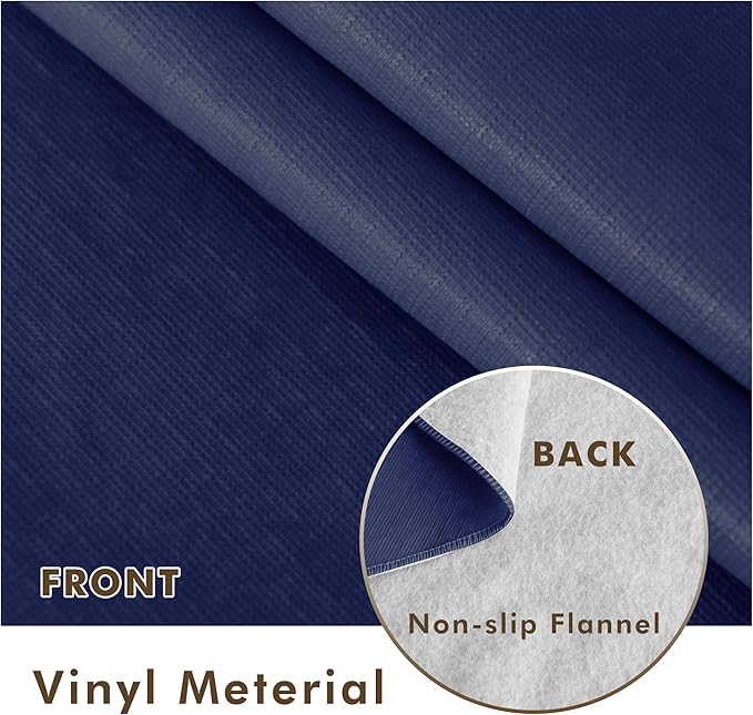 Nasitos 2 Pack Plastic Tablecloth 60x102 Inch-Vinyl Disposable Rectangle, Waterproof Non Slip Navy Tablecloth Underlay for Outdoor Wedding, Camping, Picnic, Graduation Party