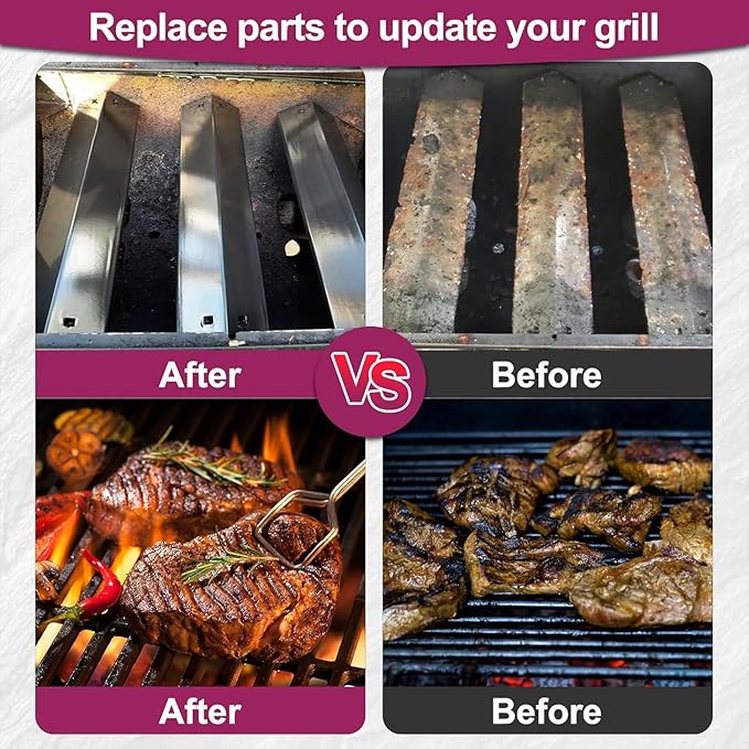 95051 Stainless Steel Heat Plate and 19.75" Cooking Grill Grate Replacement Parts for Chargriller Charcoal 3001, 3008, 3030, 4000, 5050, 5252, 5650,9020 Gas Grill