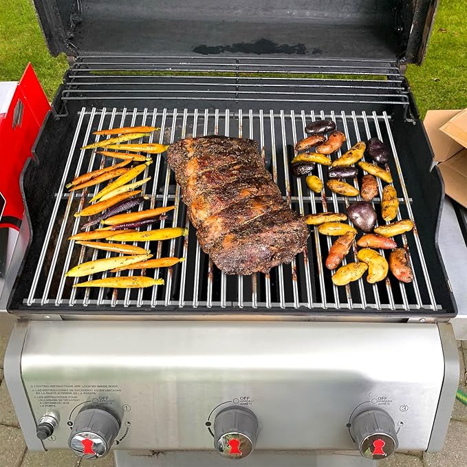 GasSaf 304SS Grill Grates 17.5 for Weber Spirit 300 and GS4 II 300, Cooking Grates 7638 for Genesis Silver/Gold/Platinum B & C, Genesis 1000-3500, Spirit 700, Weber 900, Grill Parts 7639 65906 7525