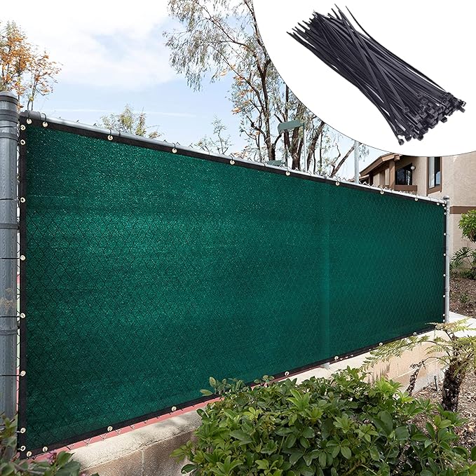 Royal Shade Custom Size 4' x 152' Green Fence Privacy Screen Windscreen Cover Netting Mesh Fabric Cloth - Cable Zip Ties Included (We Make Custom Size)