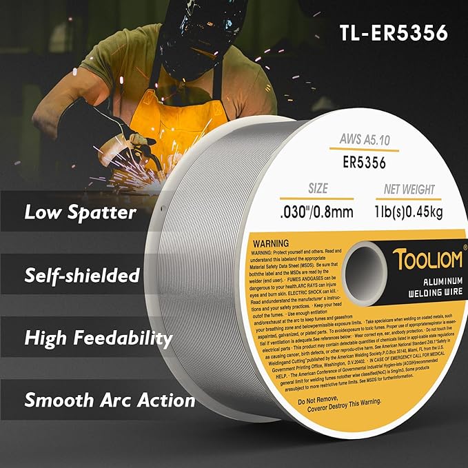 TOOLIOM ER5356 - .030" Welding Wire MIG Aluminum 0.8 mm Welding Wire - 1lb Spool