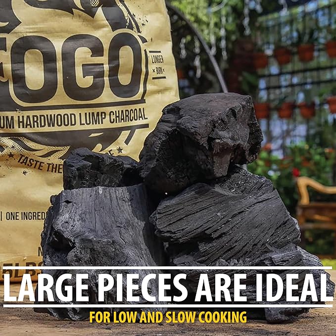 FOGO Super Premium Hardwood Lump Charcoal 35 Pound Bag, Fogostarters Natural Fire Starters and Blazaball Bundle