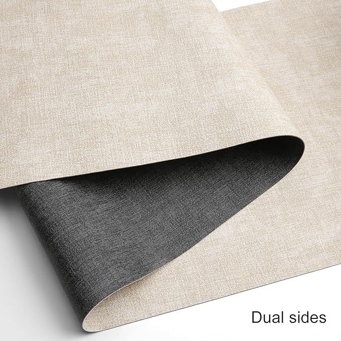 Table Runners 72 Inches Long, Dual-Sided Faux Leather Farmhouse Table Runner Waterproof Non-Slip for Living Room Party Home Decor Holiday Decorations(Gray Cream-White, 12 x 72 Inch)