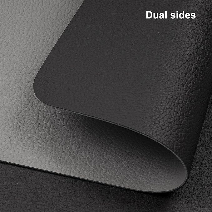 Myir JUN Table Runner Double Sided Vinyl Runner Table 94 Inch Long Runner for Table Washable Waterproof Non-Slip for Home Decorations Gray Black,12 x 94 inch