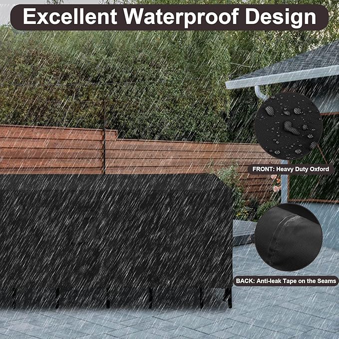 PureFit Patio Furniture Covers, Outdoor Table Furniture Cover Waterproof Rectangle, Patio Sectional Couch Set Cover for Deck, Lawn and Backyard, UV Resistant, 126"L x 63"W x 28"H, Black