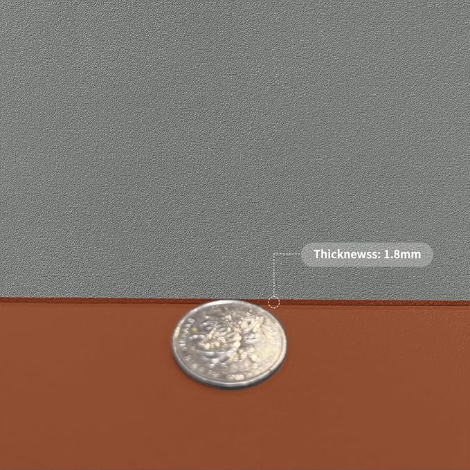 Leather Table Cover,1.8mm Thick,54x54 Inch Table Protector,Table Protector for Dining Room Table,Dining Table Cover,Table Cover Protector,Protector para Mesa De Comedor(Brown+Gray,54x54)