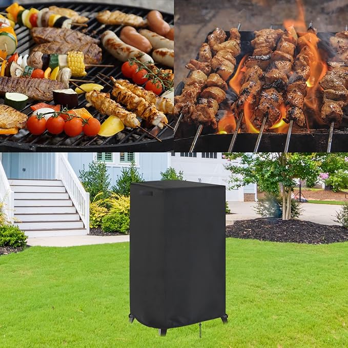 Smoker Cover for Royal Gourmet SE2805 28-Inch Analog Electric Smoker, Waterproof Outdoor BBQ Electric Smoker Cover - 21" L x 20" W x 33" H