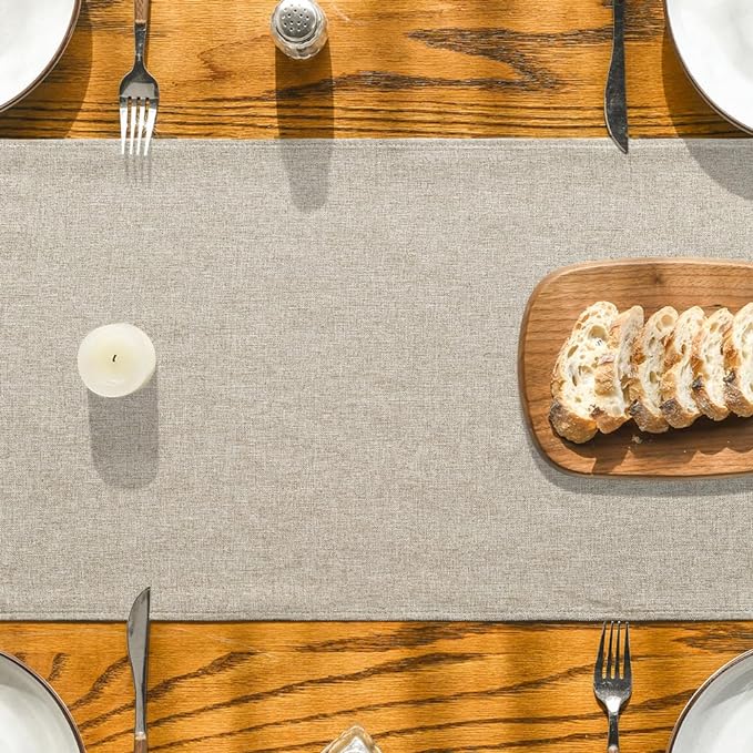 Artoid Mode Light Brown Table Runner, Seasonal Fall Washable Kitchen Dining Table Decoration for Home Party Decor 13x120 Inch
