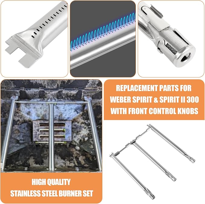 Grill Replacement Parts 7636 Flavorizer Bars 69787 Burners 7638 Grates for Weber Spirit and Spirit II 300 E-310 S-310 E-320 S-320 E-330 S-330 ii E-310 ii 330 Flavor Bars Burner Spirit 2 GS4 Parts