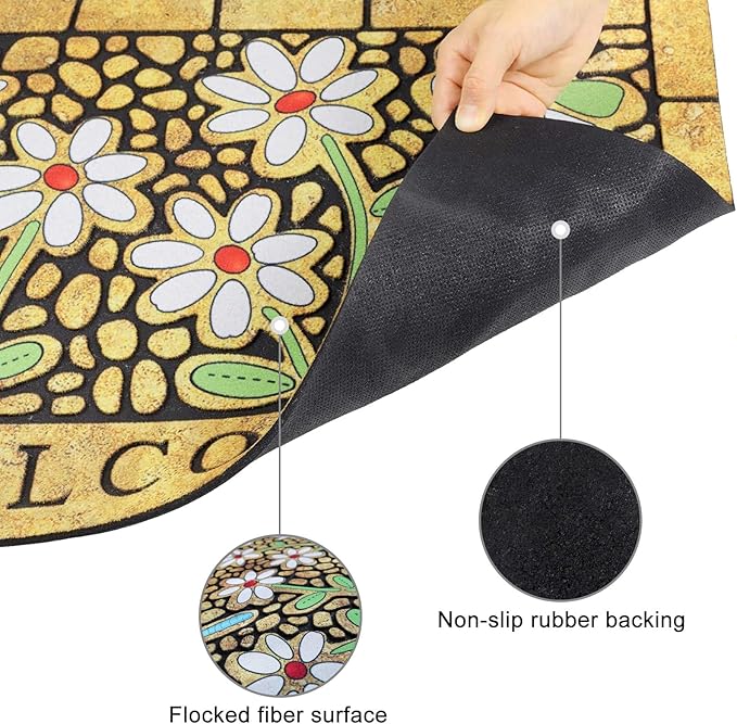 CHICHIC Welcome Door Mat 24 x 36 Inch Front Doormat Outdoors for Home Entrance Outdoors Mat for Outside Entry Way Doormat Entry Rugs, Heavy Duty Non Slip Rubber Back Low Profile, Dragonfly