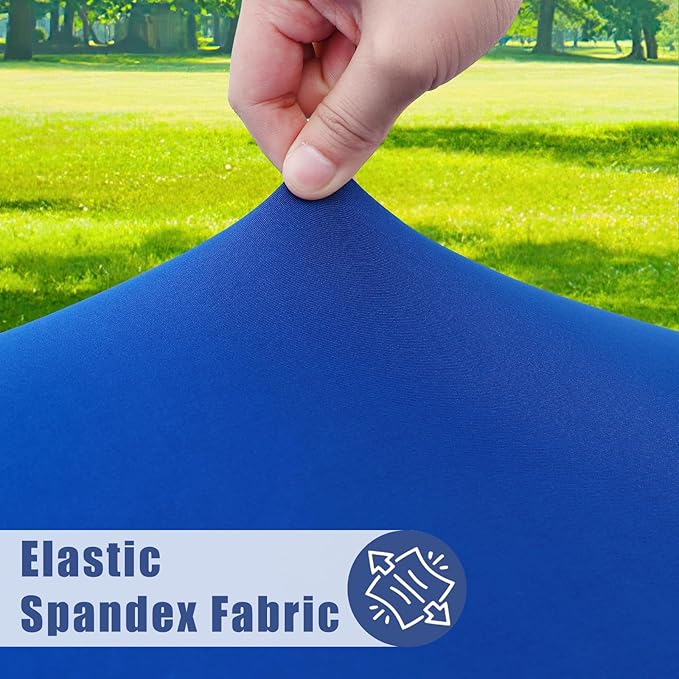 Spandex 8 Foot Rectangle Table Cloth 6 Pack, Elastic Fitted Tablecloths for Picnic, Stretch Washable Patio Table Cover for Outdoor, Camping, Banquet and Parties (Blue, 30"x96")