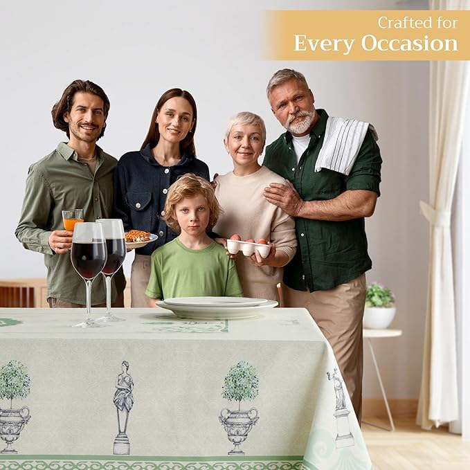 Maison d' Hermine Table Cloth Rectangle Table 100% Cotton 54 x 72 Inches Tablecloth Reusable Decorative for Dining Room, Farmhouse, Home, Party, Festive & Wedding Spring Summer - Jardin Du Roy