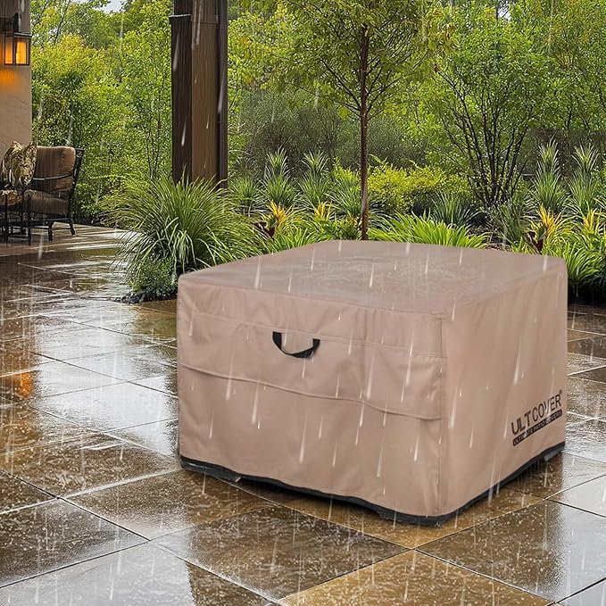 ULTCOVER Patio Fire Pit Table Cover Square 40 inch Outdoor Waterproof Fire Bowl Cover