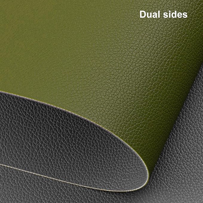 Myir JUN Table Runner Double Sided Vinyl Runner Table 94 Inch Long Runner for Table Washable Waterproof Non-Slip for Home Decorations Gray Green,12 x 94 inch