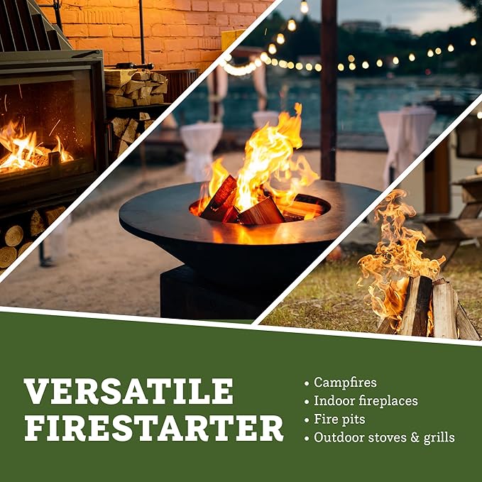 Double Tree Fire Starter Sticks - 100% Natural Cedar Wood Kindling, Quick & Easy Burning for Campfire, Camping Cooking Stove, Fire Pit, Fireplace & Grilling, lndoor & Outdoor - (Large 1 Cubic ft)