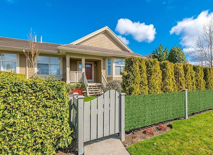 Artificial Ivy Privacy Fence Wall Screen,200x40 in UV-Anti Faux Greenery Backdrop Ivy Vine Leaf Hedges Fence Panels for Patio, Balcony, Garden, Backyard Indoor Outdoor Green Wall Decor