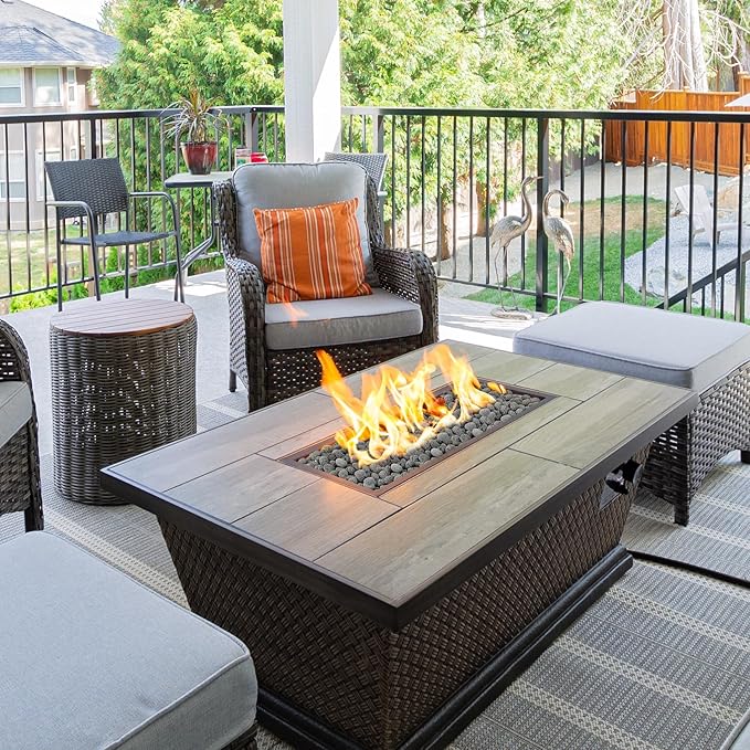 Skyflame Black Natural Tumbled Stones Round Lava Rock Pebbles for Indoor Outdoor Gas Fire Pit | Fireplaces | Garden Landscaping Decoration | Cultivation of Potted Plants | 10 Pounds | 1-2 Inch Size