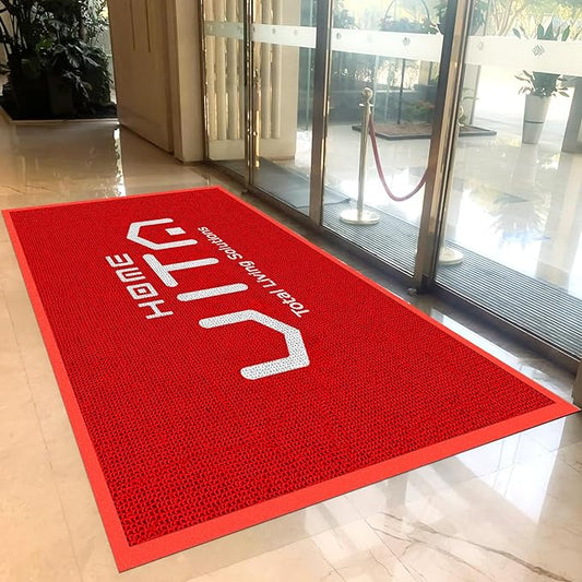 Floor Mat Personalized Rug Commercial Carpet Any Size Color Logo Shape Pattern Entryway Welcome Non-Slip Area Rug Indoor and Outdoor Washable Entrance Mat Durable Wear Resistance