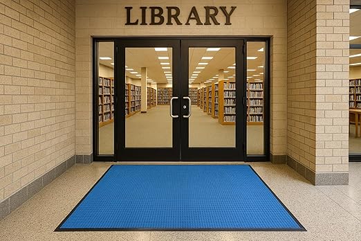 Guardian WaterGuard Indoor/Outdoor Wiper Scraper Floor Mat, Rubber/Nylon, 6'x12', Blue
