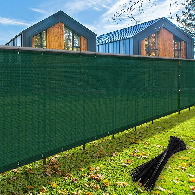 LOVE STORY Custom Size 3'x22' Dark Green Balcony Privacy Screen,UV Block Privacy Fence Screen,90% Shield for Outdoor Pool Garden Apartment Railing