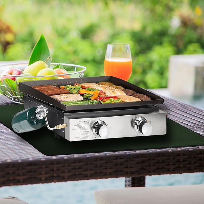 Green 24x31 Inchs Heat Resistant Mat for Outdoor Grill Table,Fireproof Under Blackstone Griddle BBQ Mat,Air Fryer Mat,Indoor Fireplace Mat, Protect Your Table and Outdoor Grill Table（0.04in Thickness）