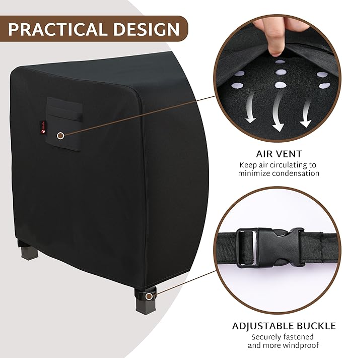 iBirdie Rectangular Gas Fire Pit Table Cover 44 x 32 inch Outdoor Waterproof and Weatherproof Heavy Duty 600D Patio Fireplaces Coffee Table Cover