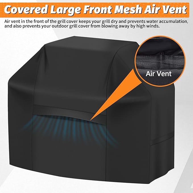 iCOVER Grill Cover 70 Inch, BBQ Grill Cover for Outdoor Grill, 600D Heavy-Duty Waterproof BBQ Cover, Large Barbecue Gas Grill Covers for Weber, Charbroil, Brinkmann, Nexgrill and More, Black