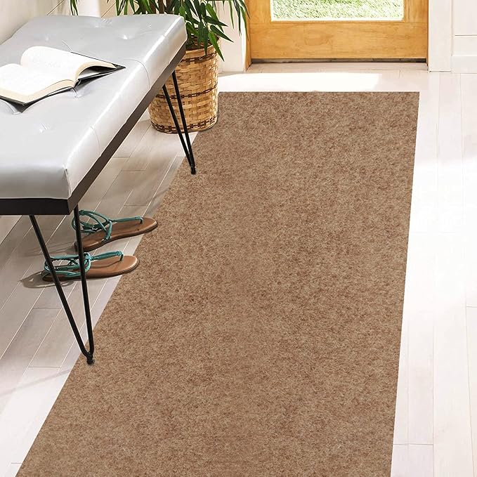 3' x 67' Runner Rugs with Rubber Backing, Indoor Outdoor Utility Carpet Runner Rugs, Sand, Can Be Used as Aisle for The RV and Boat, Laundry Room and Balcony