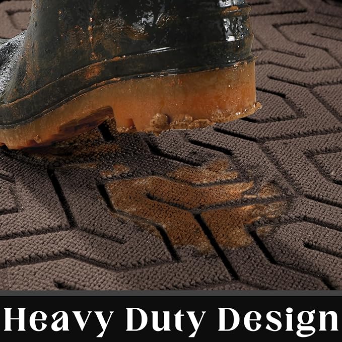 Yimobra 72x24 Indoor Outdoor Runner Rug, Heavy-Duty Entrance Mat for High Traffic Areas, Commercial Grade Welcome Door Mat, Easy Clean Brown