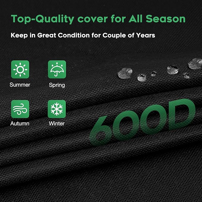 Heavy-Duty 600D Grill Cover fit for Nexgrill Oakford 1150 Pro Offset Smoker and 3-Burner Propane Gas Grill, Nexgrill Oakford 1150 Pro Grill Model 810-0072 Cover