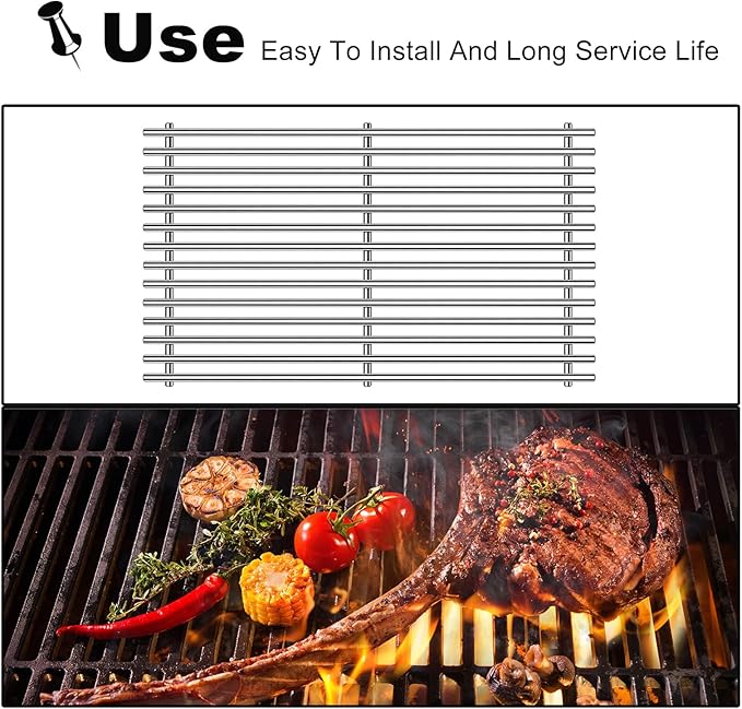 Grill Grates Parts for Weber Genesis II E-410, Weber Grill Parts Genesis 2 S-410, E/S-415, E/S-435, LX E/S-440, 66089, 66097, Flavorizer Bars Grids BBQ Grill Replacement Accessories 18 Inch