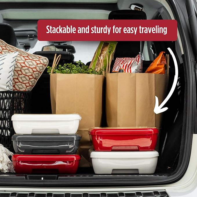 Fancy Panz - Marble Classic Aluminum Foil Pan Carrier with Lid - Elevated Food Serving Tray - Portable Casserole Carrier with Lid - Made in The USA Hosting Essentials