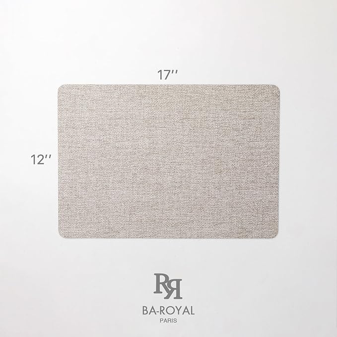 Faux Leather Placemats Set of 4 Vinyl Washable Wipeable Table Mats for Kitchen Dining Table Heat Resistant Waterproof Modern Indoor/Outdoor Placemats Non-Slip Easy Clean Place Mats (Mix Gray)