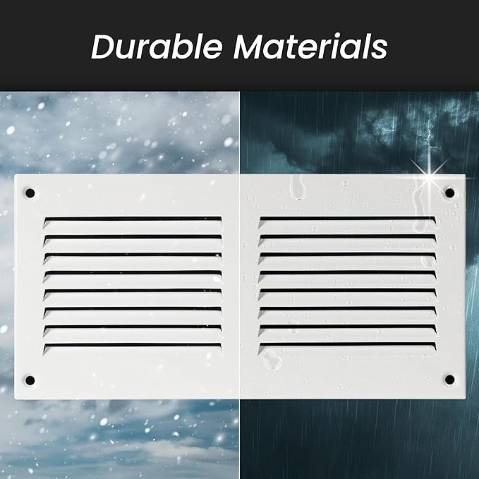 Repa Market 2-Pack 8x4 Inch Air Vent Cover/Black Galvanized Steel Louvered Grill Cover with Mesh Screen/Wall or Ceiling Vent/Durable Flush Mount HVAC Register for Indoor and Outdoor Ventilation