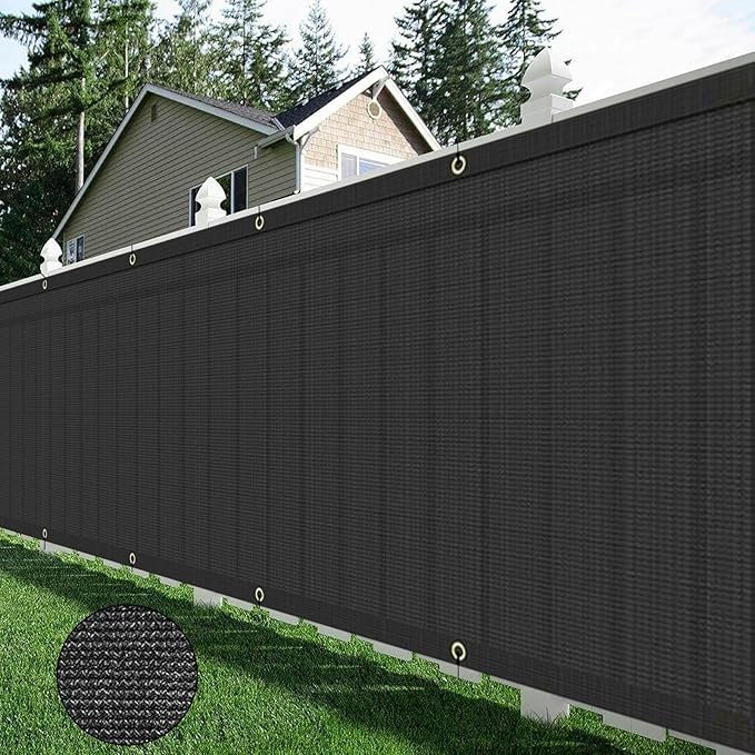 AYOHA 4' x 58' Privacy Fence Screen Fabric Mesh Shade Net Cover, Heavy Duty 160 GSM Privacy Barrier for Chain Link Fence, 90% Privacy Blockage, Excellent Airflow, Cable Zip Ties Included, Black