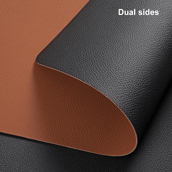 Myir JUN Table Runner Double Sided Vinyl Runner Table 94 Inch Long Runner for Table Washable Waterproof Non-Slip for Home Decorations Black Brown,12 x 94 inch