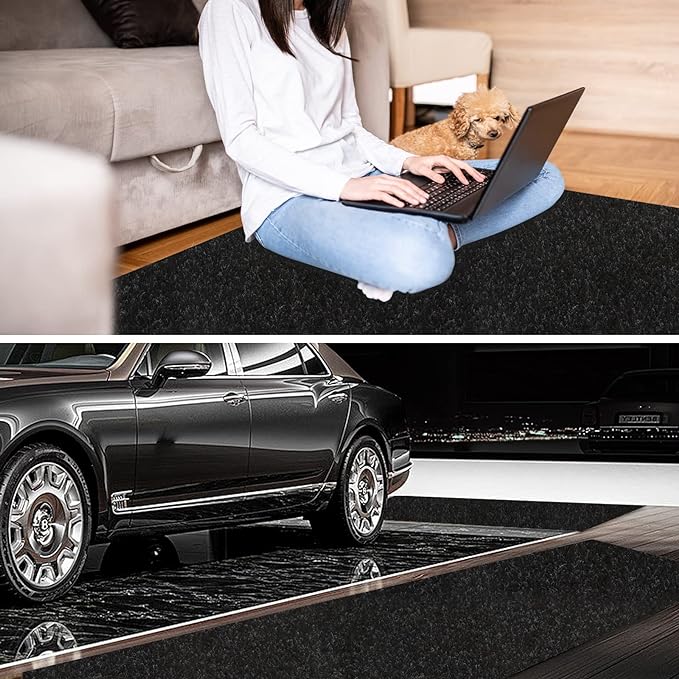 2' x 65' Runner Rugs with Rubber Backing, Indoor Outdoor Utility Carpet Runner Rugs, Black, Can Be Used as Aisle for The RV and Boat, Laundry Room and Balcony