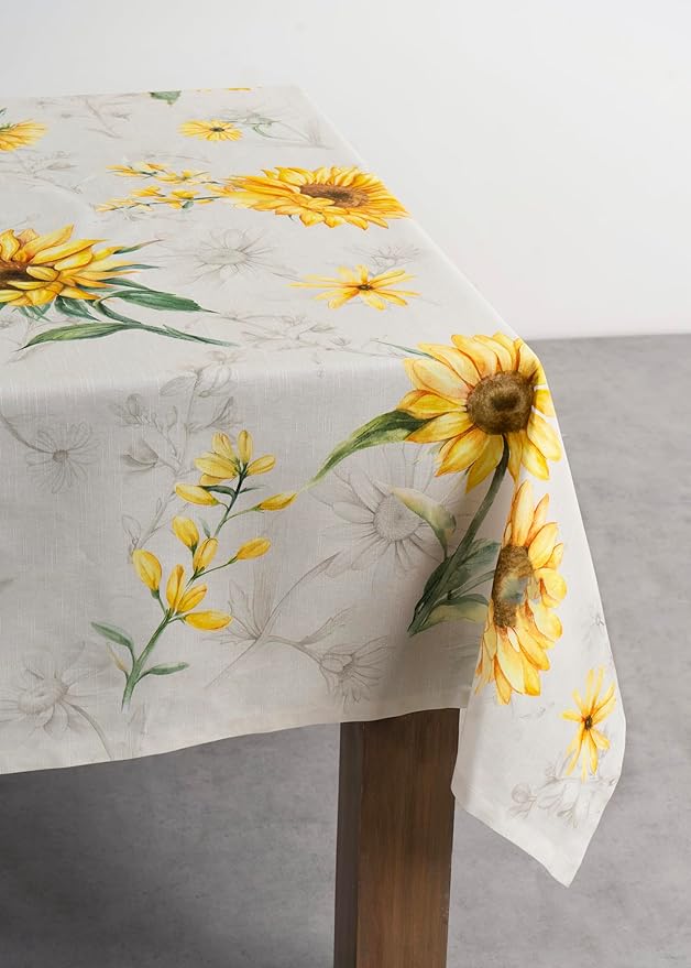 Maison d' Hermine Table Cloth Rectangle Table 100% Cotton 54 x 72 Inches Tablecloth Reusable Decorative Everyday Use for Dining Room, Farmhouse, Home, Party, Festive & Wedding Spring Summer - Candice