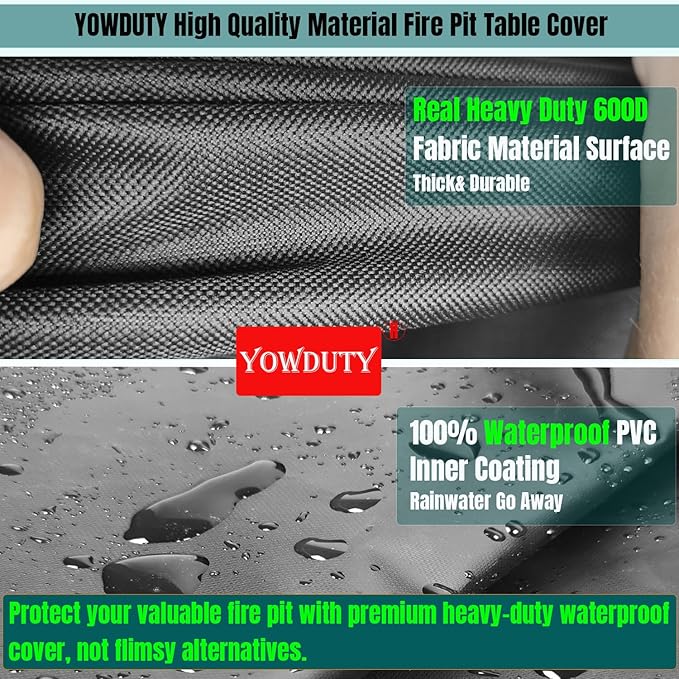 Round Fire Pit Cover for Solo Stove Yukon 27 Inch, Waterproof Heavy Duty 600D Material Fire Pit Cover for 27" Solo Stove Yukon Series Firepit,Round 28" D x 18" H