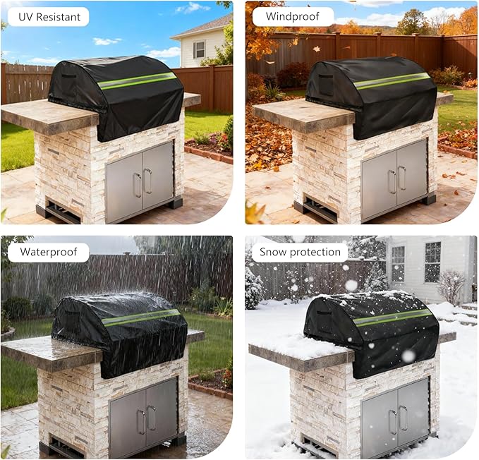 Built in Grill Cover for Lynx 42-Inch - Heavy Duty 600D Waterproof with Reflective Strips and Plush Lining, Protects The Built in Grill While Enhancing its Visual Appeal,25.5" L x42 W x26 H,Black