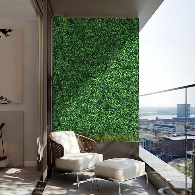 12PCS 24x16 Artificial Grass Wall Panels - Boxwood Privacy Screen UV Protected Waterproof Indoor Outdoor Garden Fence Backyard